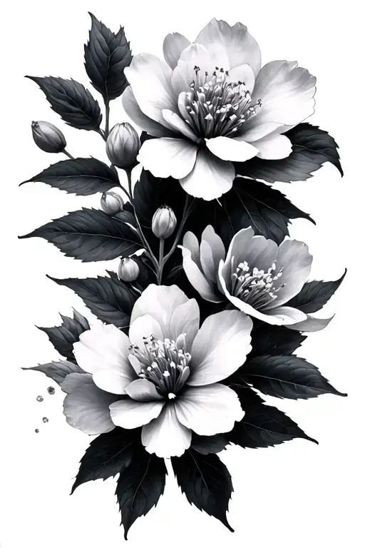 Sakura Flowers Forming Constellations