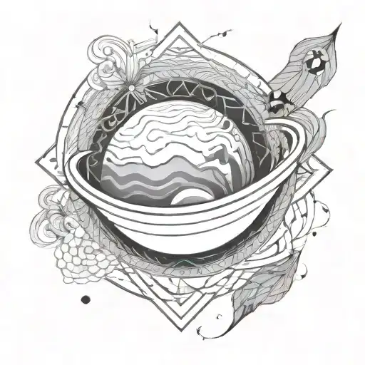 A Minimalist Design Of Venus Planet As A Beautiful And Intricate Geometric Pattern