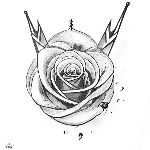 Arrow With Roses And Eyes