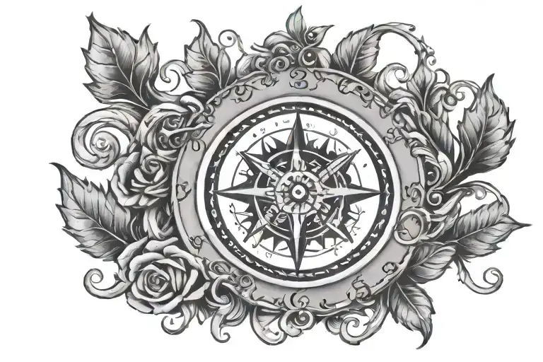 Number 999 With Vines And Compass