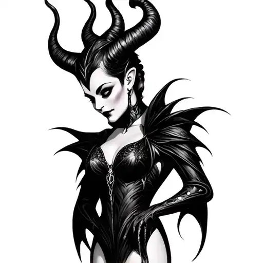 Maleficent Tattoo In Dark Gothic Art Inspired