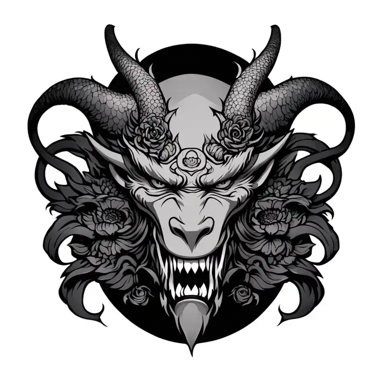 Japanese Back Tattoo Oni