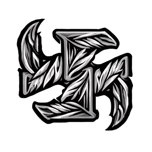 Draw A Logo With Four Capital Letter J's That Are Interwoven With A Native American Background