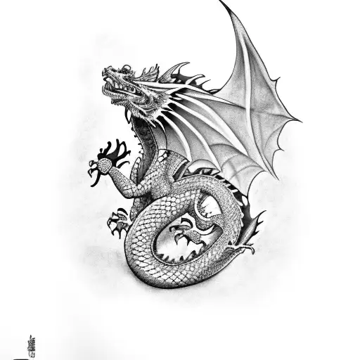 Dragon With Floral Skin