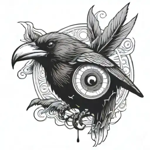 Crow With A Sharingan Eye From Naruto