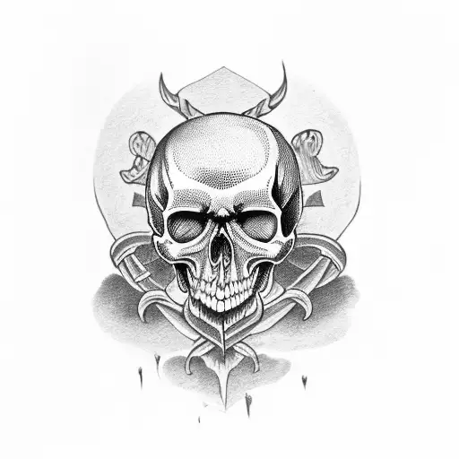 Skull With Bones Body And Heart