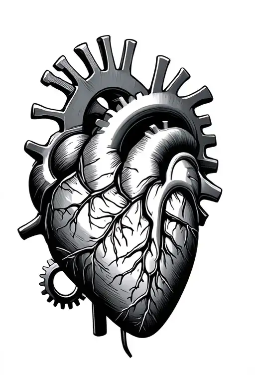 Heart With Gears Symbolizing