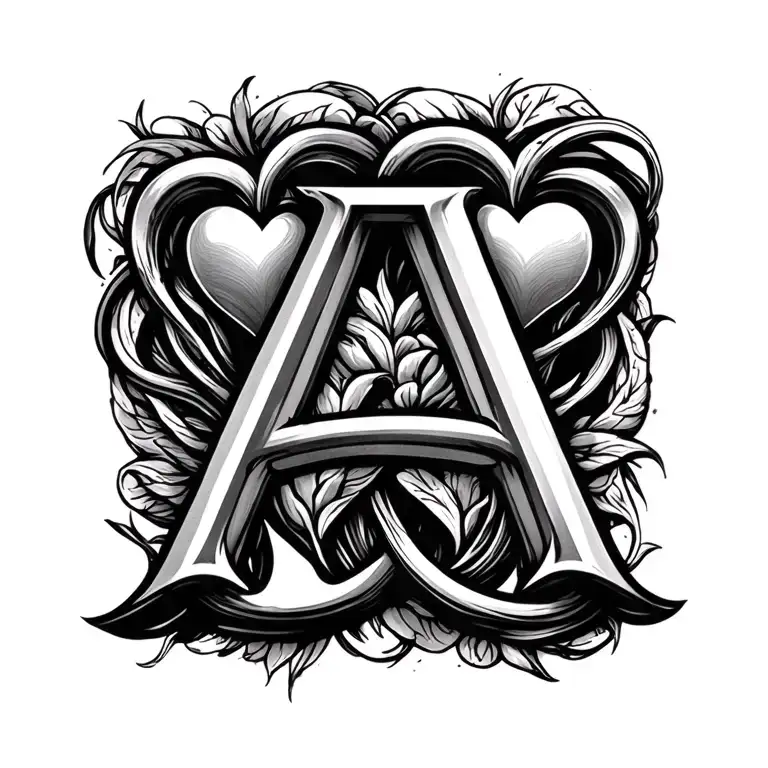Letter A With Heart And Infinity Symbol