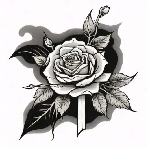 Cross In Front And Rose In Back