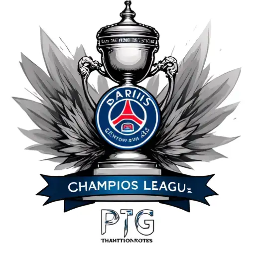 Psg Victory In Champion's League With The Cup And The Date