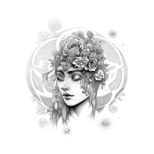 Earth Goddess With Floral