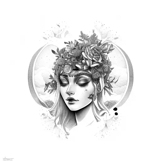 Earth Goddess With Floral