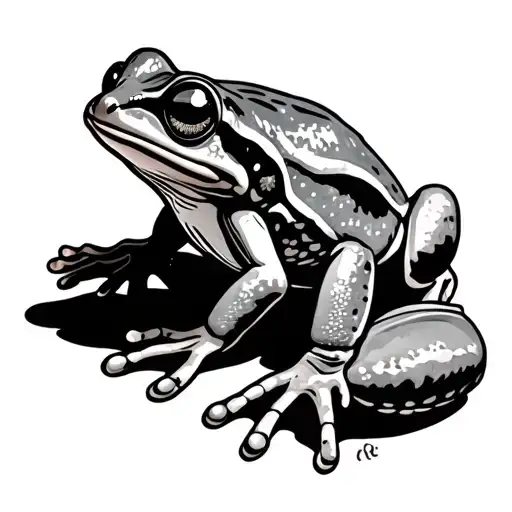 Dumpy Tree Frog Spread Out As If Climbing On Body