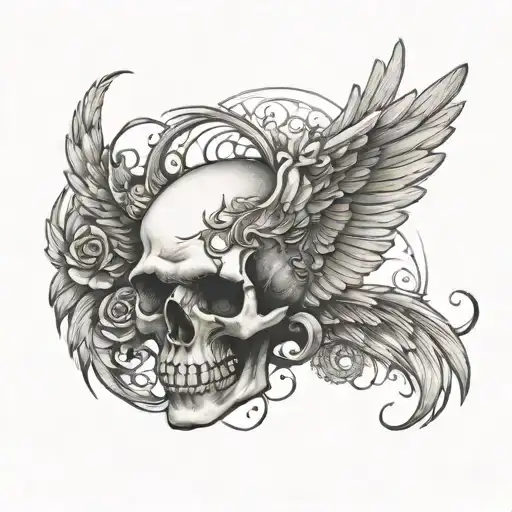 A Skull With Wings Symbolizing Freedom And Spirituality