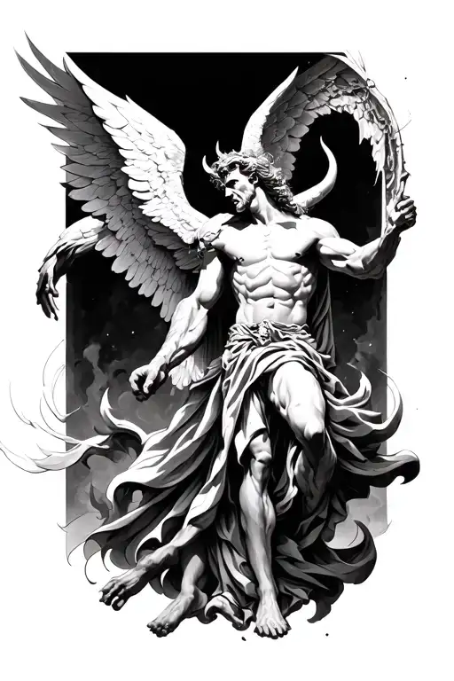Archangel Micheal Defeating Lucifer