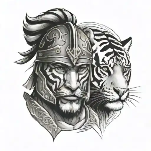 Gladiator And Tiger Face
