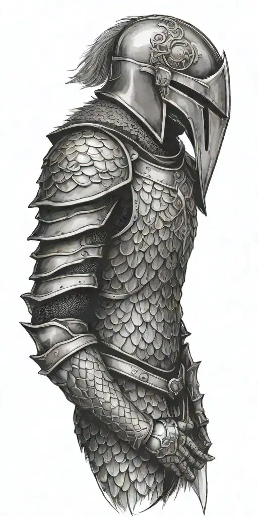 Medieval Knight Wearing Armor Made Of Scales