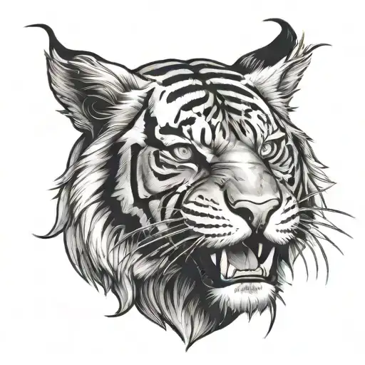 Grotesque Tiger Face
