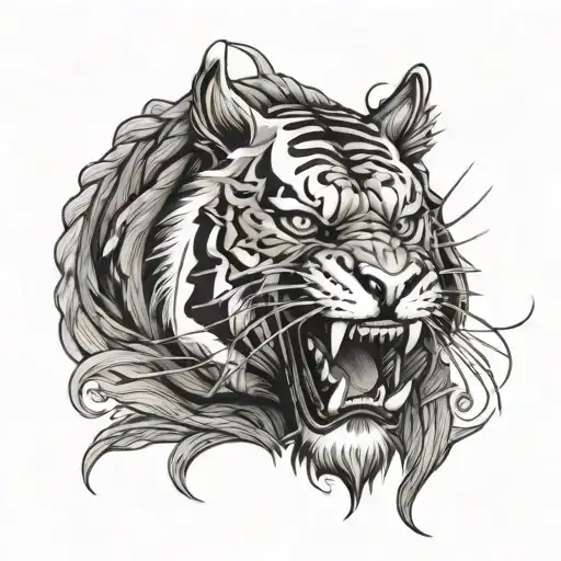 Japanese Grotesque Tiger Face