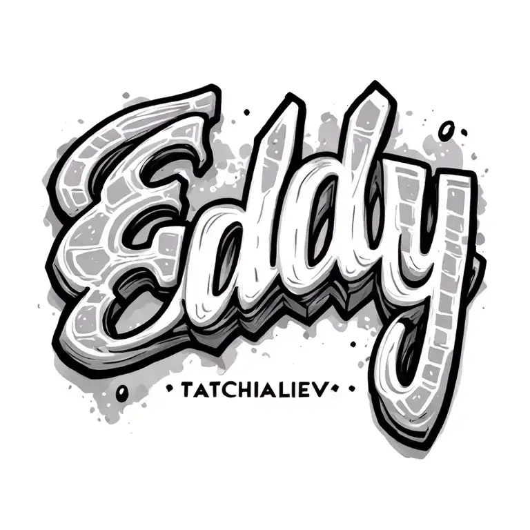 Font Tattoo Saying Eddy In A Brick Like Font