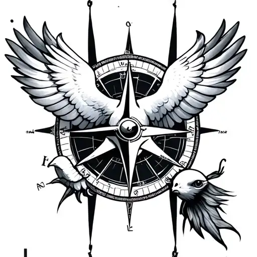 Dove In Nautical Compass