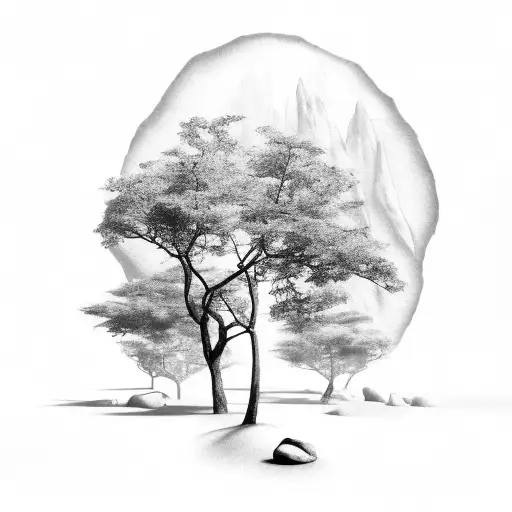 Stone In Wild Forest