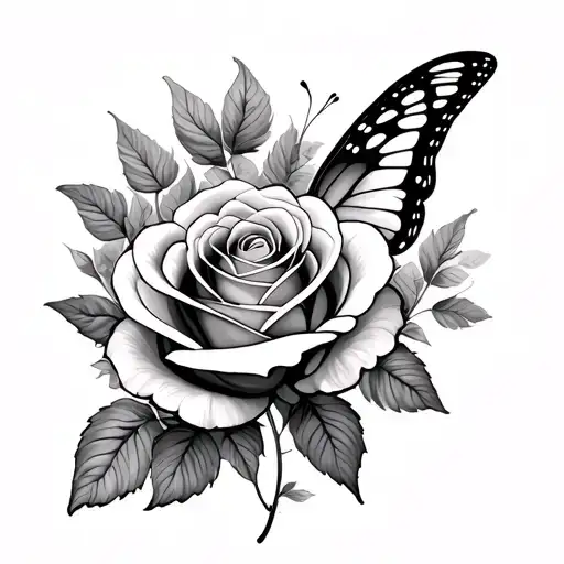 Rose And Butterfly