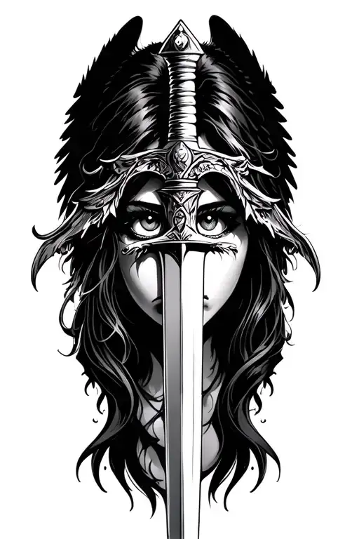 Angel Eyes With Sword