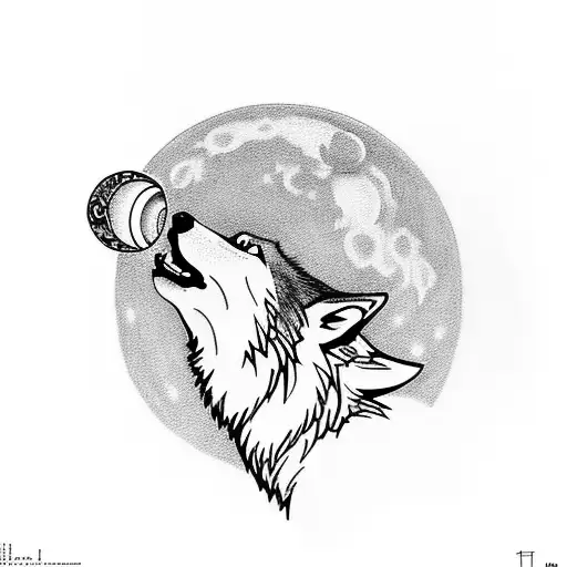 Wolf Howling At A Beer Bottle Moon