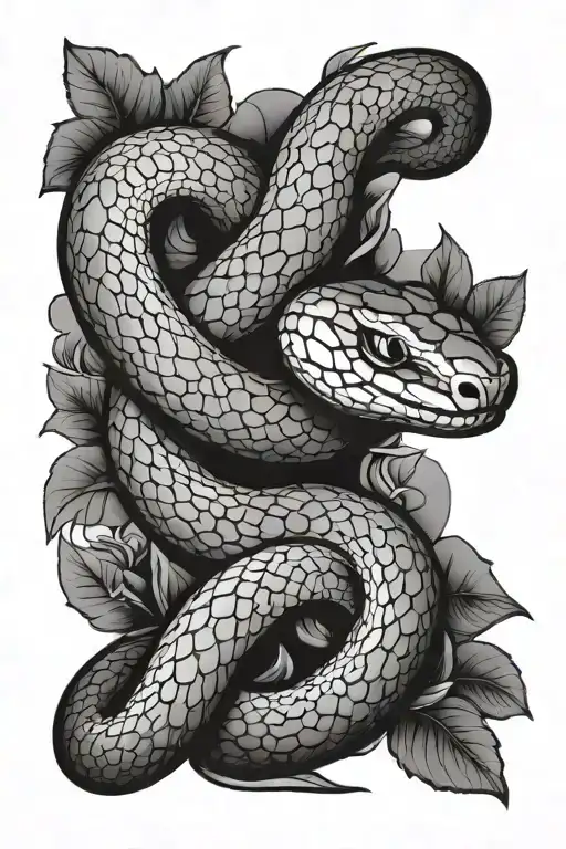 Snake Wrapping Tail Around Stem