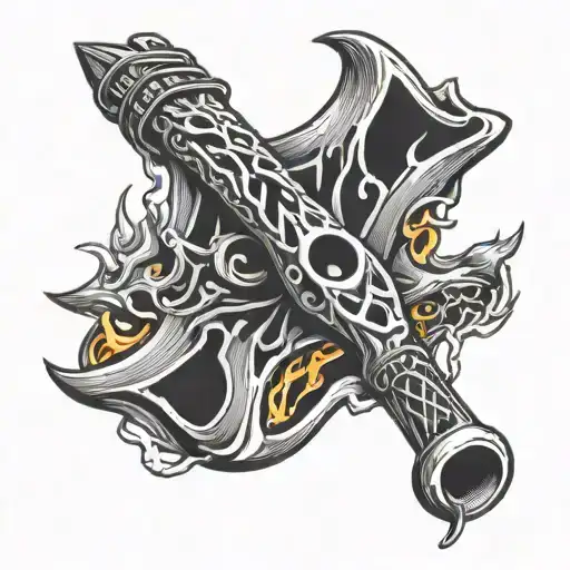 Slingshot With Fire Flames