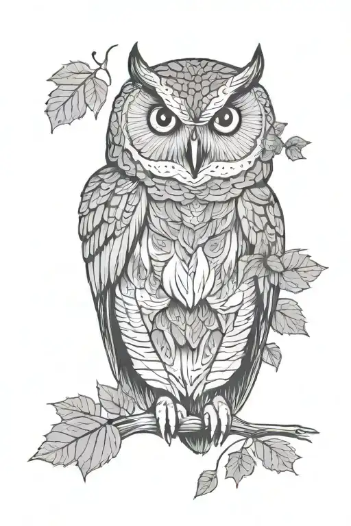 Owl With Fall Leafs Healing Ptsd