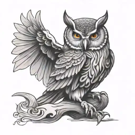 Owl Sitting In Dolphin