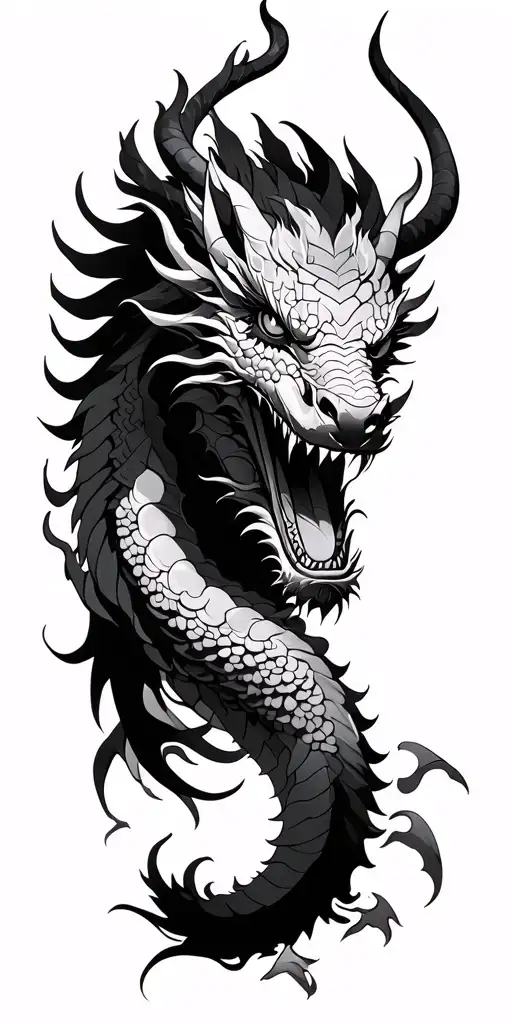 Japanese Dragon And Samauri Oni