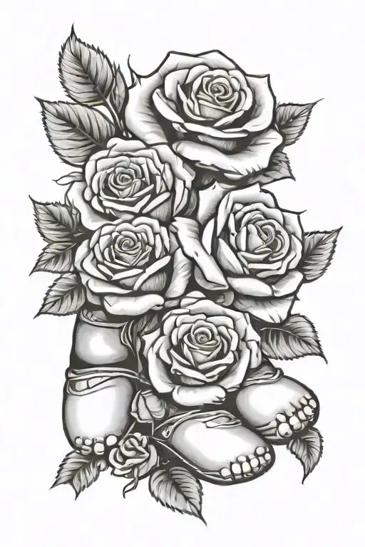 Baby Feet Roses Blooming