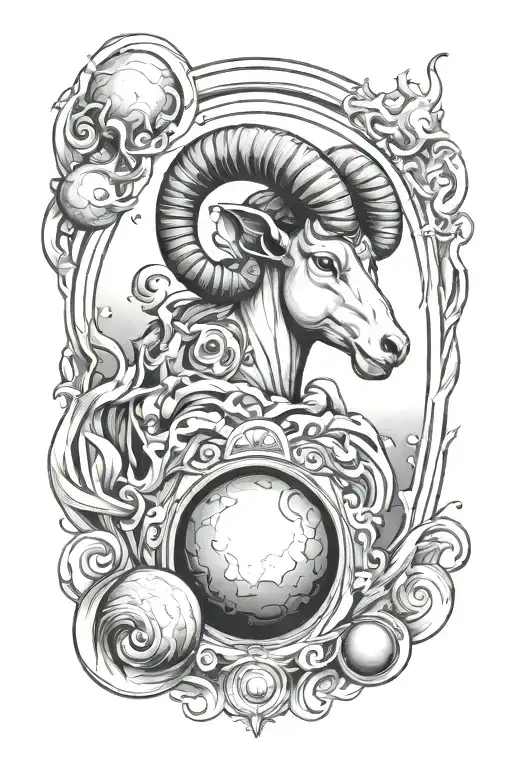 Fire Sign Aries And The Universe With Planets