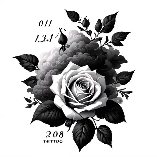 Roses And Clouds With Roman Numbers 01 31 2008