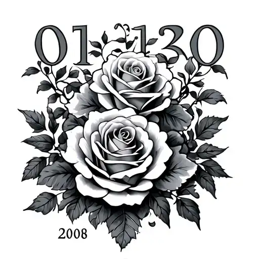 Roses And Clouds And Vines With Roman Numbers 01 31 2008