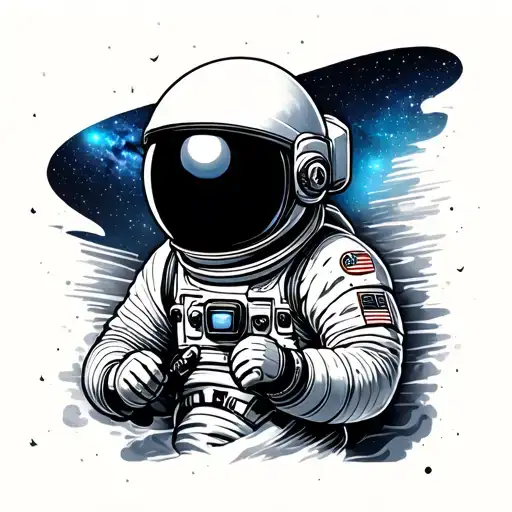 Space With Astronaut Suit With A Galaxy