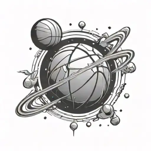 Basketball Spinning Records In Outer Space