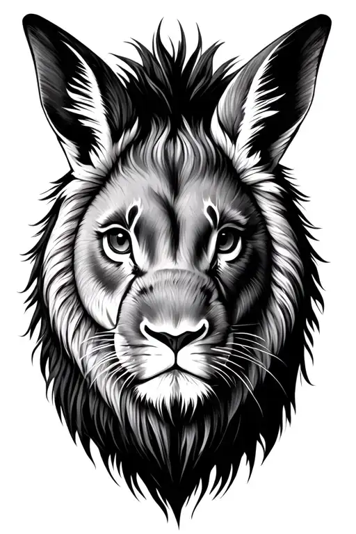 One Rabbit And One Lion