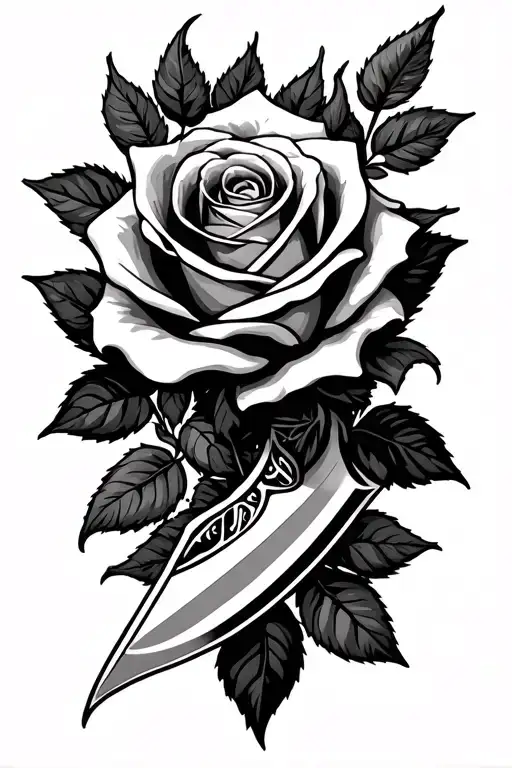Knife And Rose Intertwined