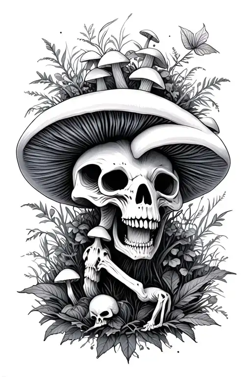 Mushrooms Skeletons Animals