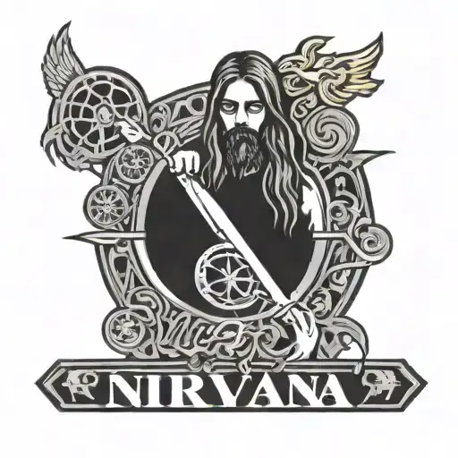 Nirvana Logo With Dark Things Around