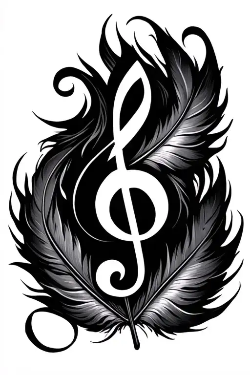 Feather Shaped As Treble Clef