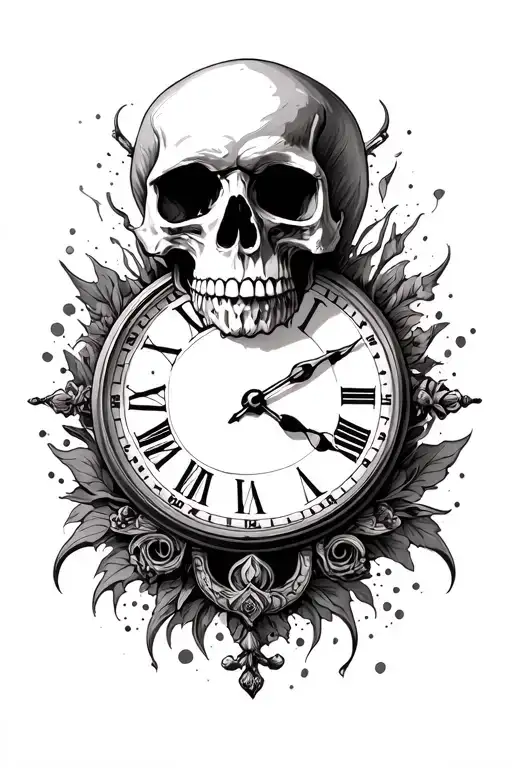 Skull And Time Piece
