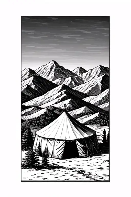 Kazakh Yurt In Mountains