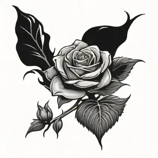 Baby's Breath And A Rose Growing