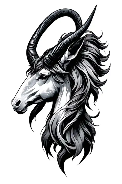 Capricorn Symbol Wirh Constillation Long