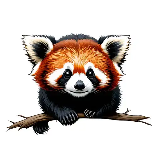 Red Panda Tattoo Symbol Design
